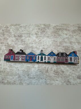 1987 Chadwick Miller Village Row Houses Shelf Sitter Wall Hanging Cottage